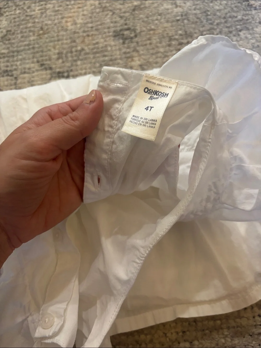 OshKosh B'gosh White Ruffled Cotton Dress for Girls